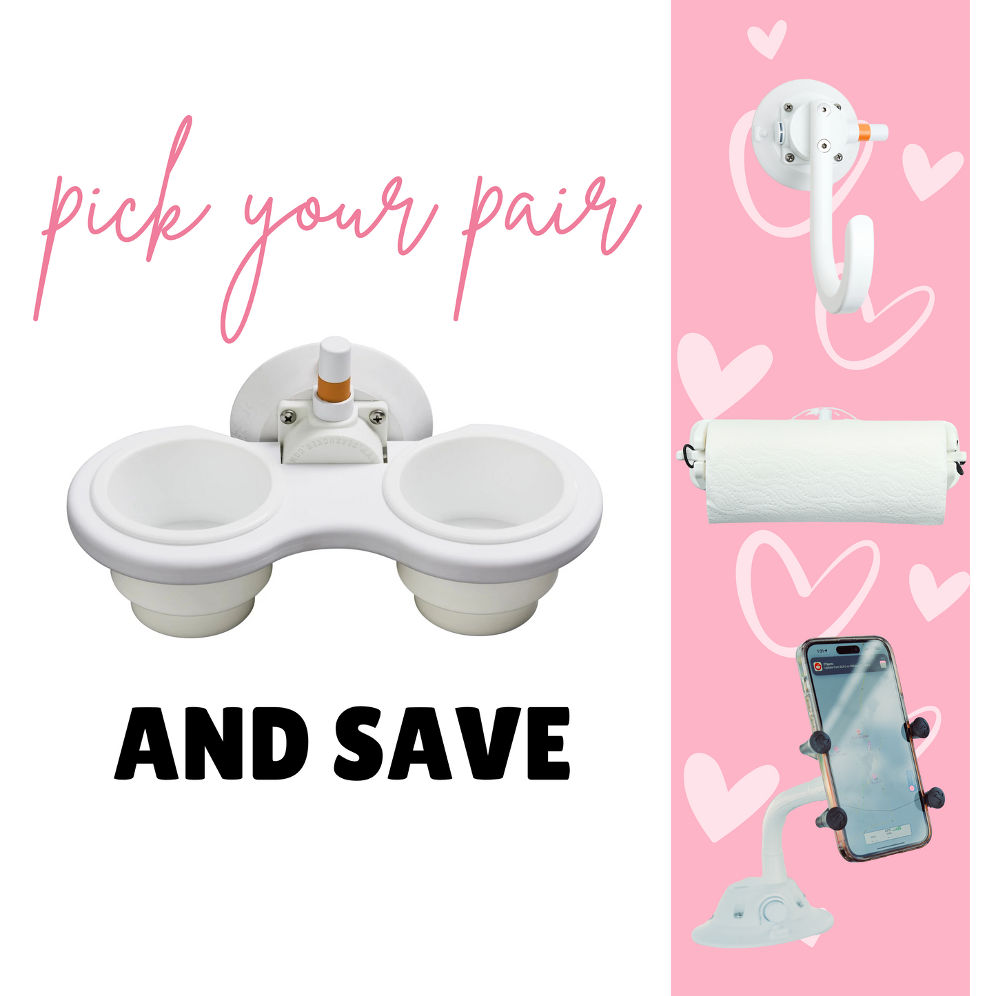 Valentine's Sale: 2-Cup Holder Pair